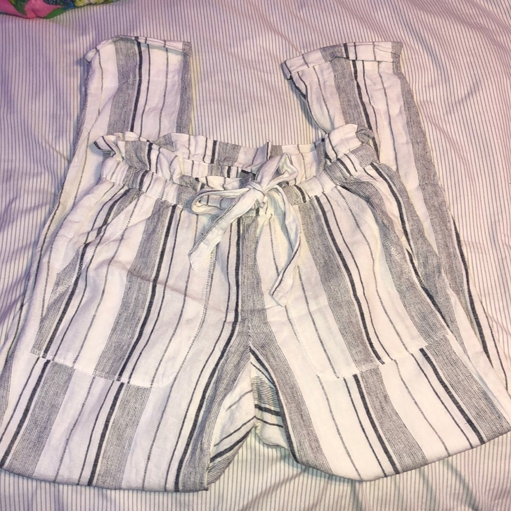 Striped Paperbag pants
